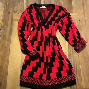 Christensen vintage!!oversized v neck knit dress! Chunkmade USA!!